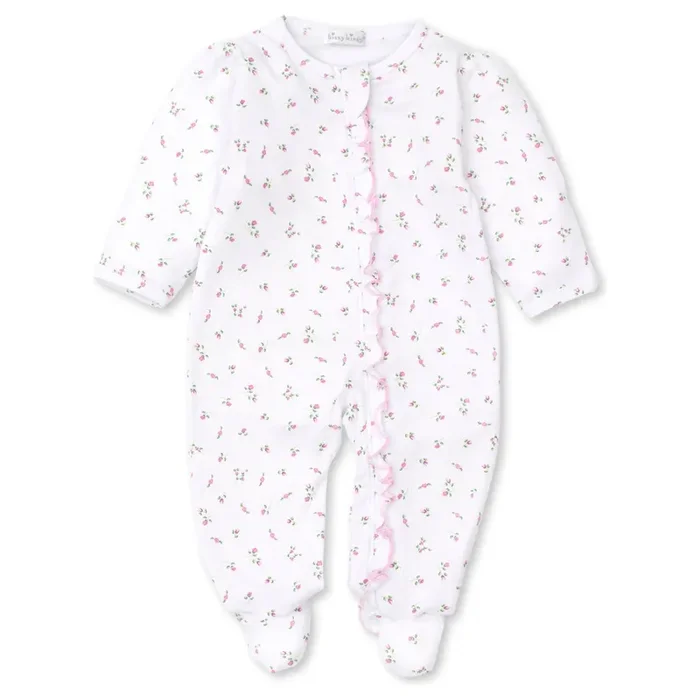 Garden Roses Ruffle Zip Footie
