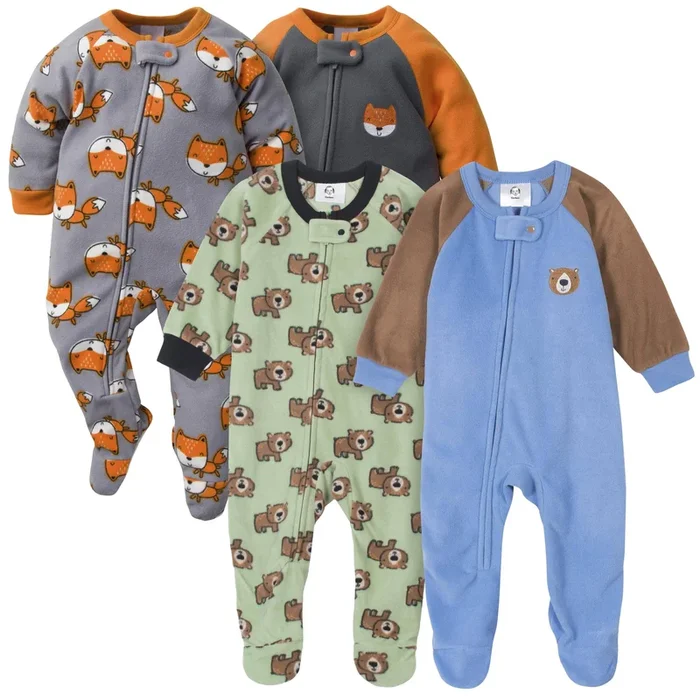 Gerber® 4-Pack Baby Boys Fleece Pajamas
