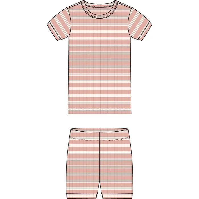 GIRLS 2PC PJ SET: S/S TOP + SHORTS KNIT