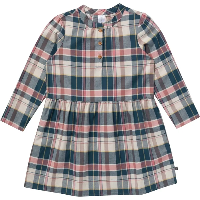 Girls Orion Blue Plaid Collared Dress
