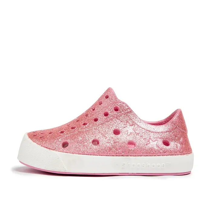 Girls Perforated Slip On Water Sneakers in Pink Glitter – Prism