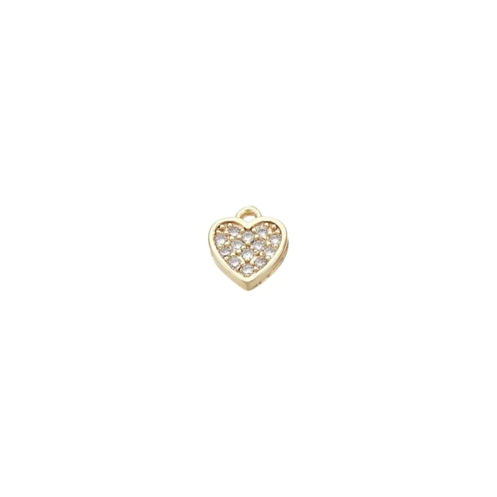 Gold Crystal Heart Charm