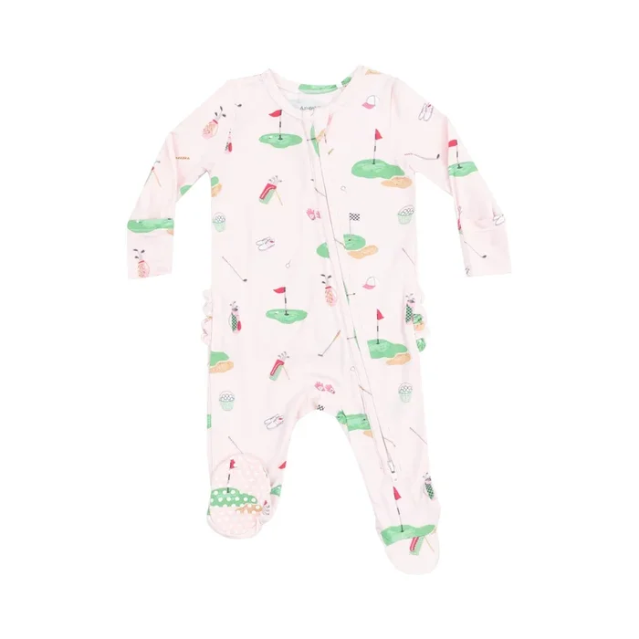 Golf Things Pink 2 Way Ruffle Back Footie