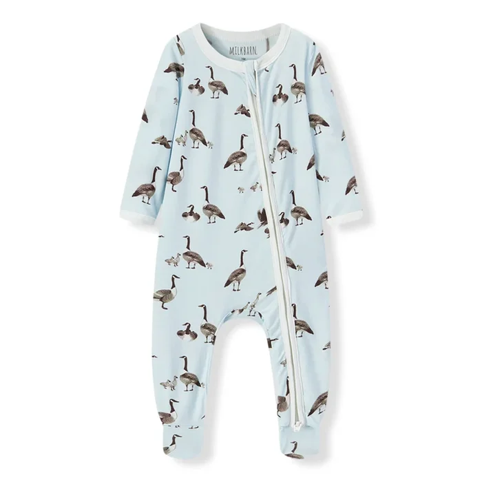 Goose Luxe Stretch Zipper Footed Romper