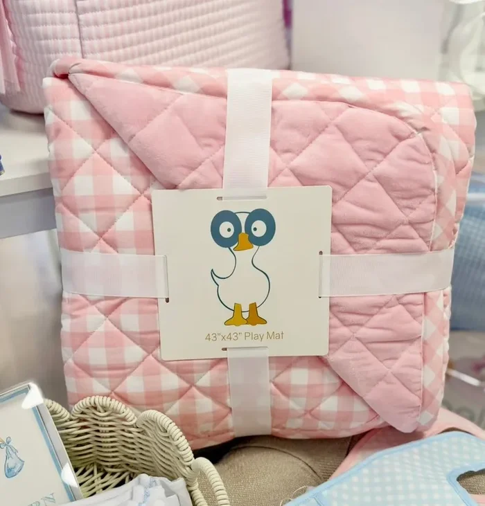 Goose Waddle Pink Gingham Sadie Play Mat