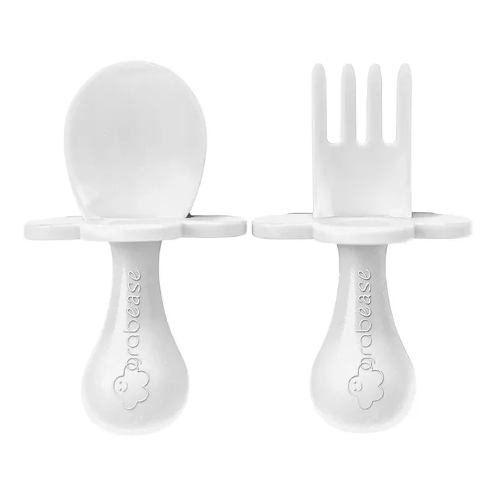 Grabease Toddler Ergonomic Utensils | White