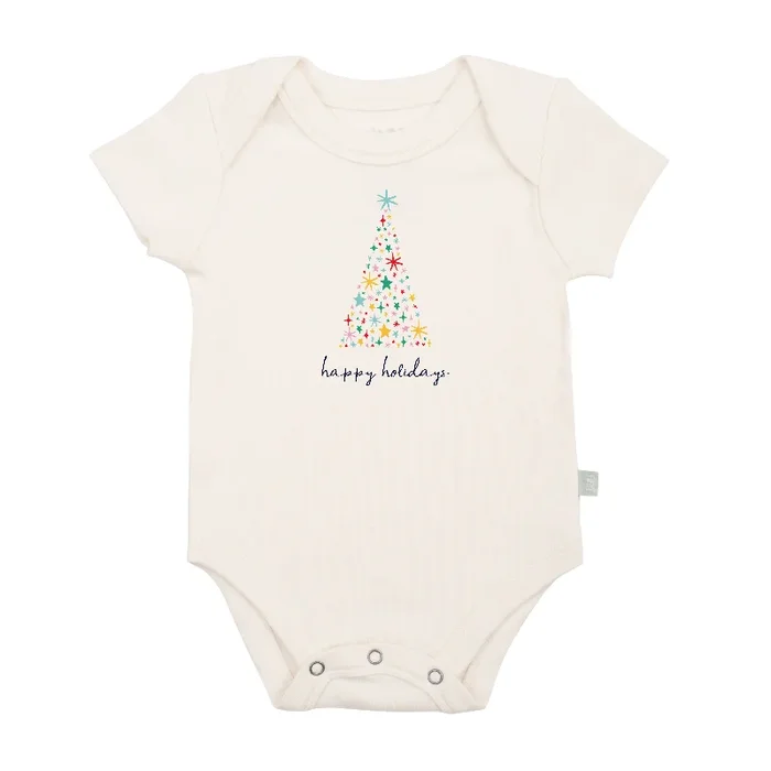 graphic bodysuit | happy holidays tree