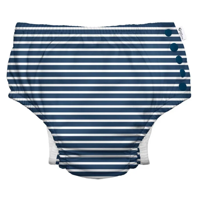 Green Sprouts Eco Snap Swim Diaper | Navy Stripe