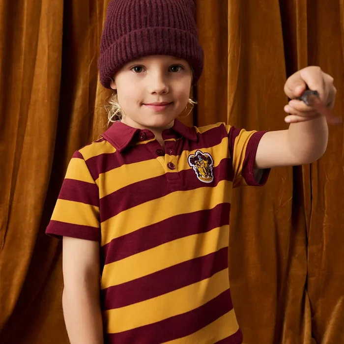 Gryffindor House Stripe French Terry Polo Shirt