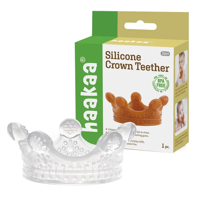 Haakaa Silicone Crown Teether 1 PK – Clear