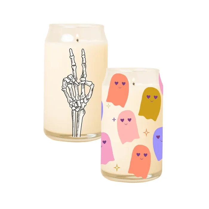 Halloween Candle Can Glass
