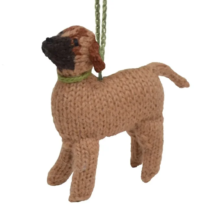 Hand Knit Alpaca Wool Christmas Ornament – Bullmastiff Dog
