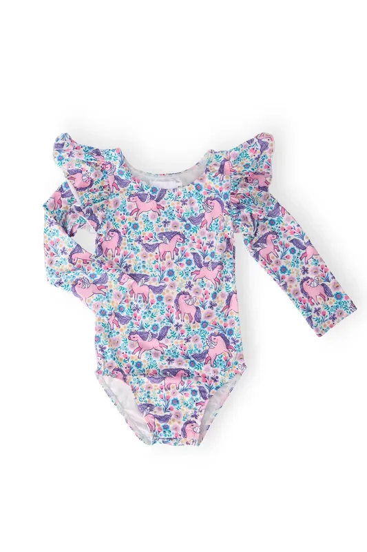 Head in the Clouds L/S Flutter Sleeve Leotard