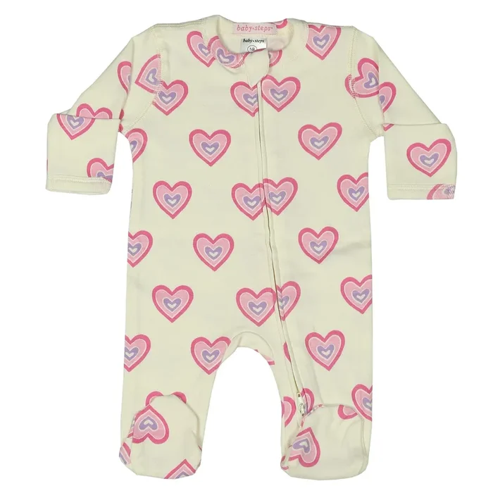 Heart Sand Zipper Footie