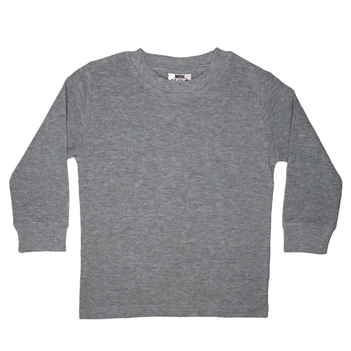 Heather Grey Distressed Long Sleeve Thermal