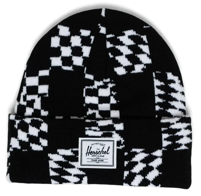 Herschel Elmer Beanie, Kids (3-7 Years) – Black/White Check