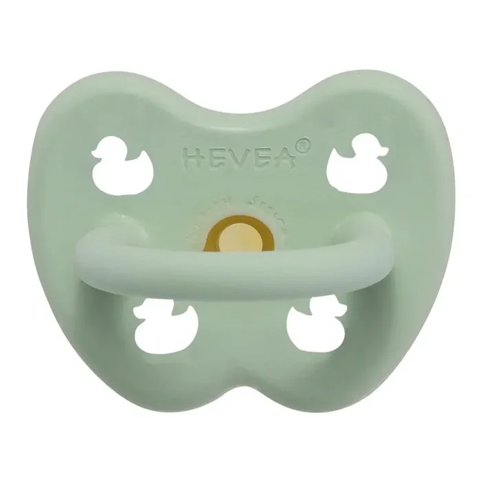 Hevea Colourful Round Pacifier – Mellow Mint Ducks (0-3 Months)