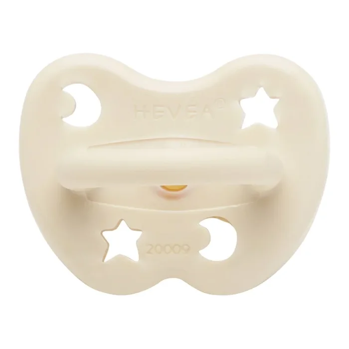 Hevea Natural Rubber Round Pacifier – Milky White (0-3 Months)