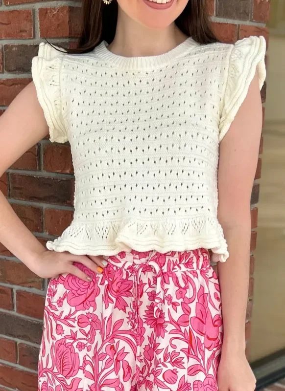 Hold You Dear Ivory Sleeveless Knit Top