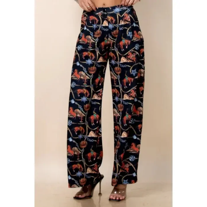Horse bridle print pants