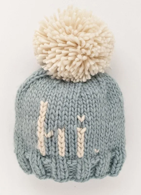 Huggalugs hi. Hand Knit Beanie Hat – Surf Blue, Large (2-6 years)
