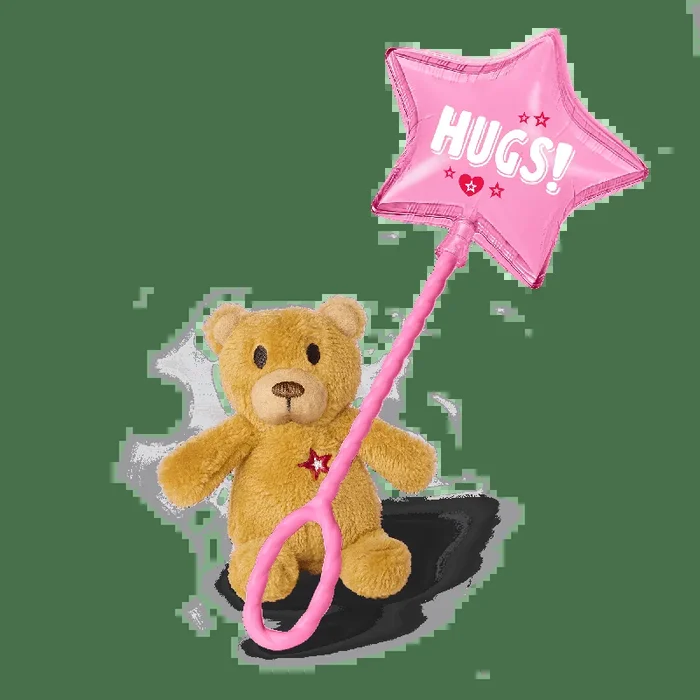 Hugs and Well Wishes Balloon & Bear for WellieWishers & Bitty Baby Dolls