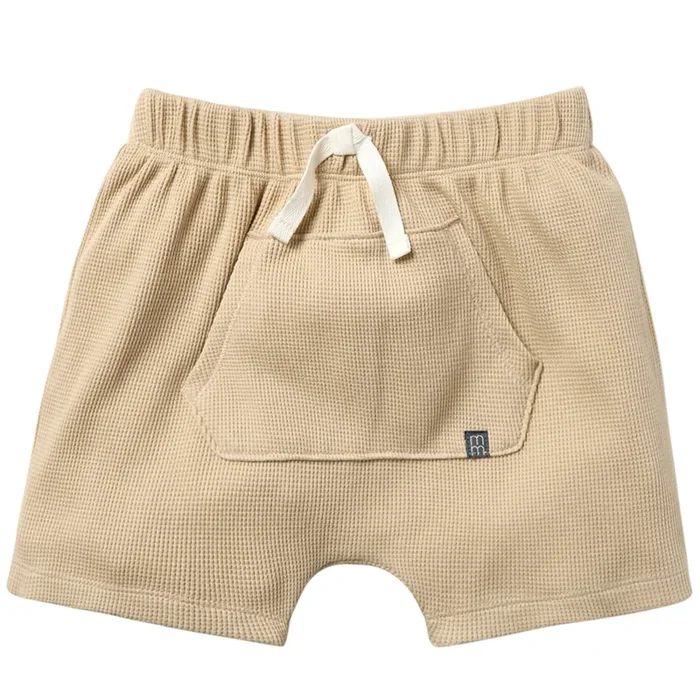 Infant & Toddler Boys Light Brown Harem Kangaroo Pocket Shorts