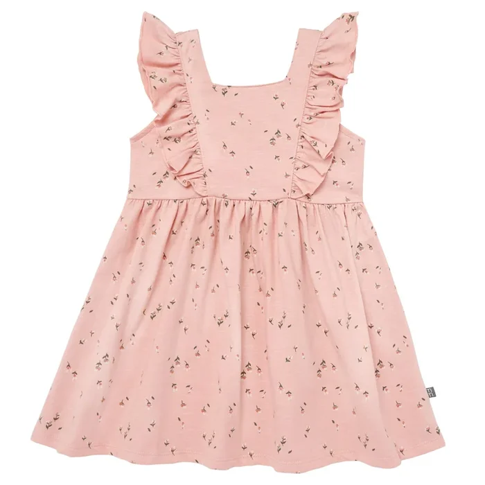 Infant & Toddler Girls Rose Tulips Bow Back Dress
