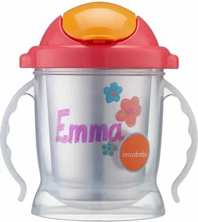 Innobaby Sippin’ Smart EZ Flow Straw Stainless Sippy – Pink