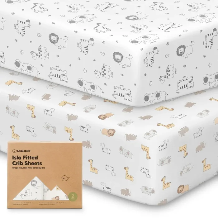 Isla Fitted Crib Sheets (KeaSafari)