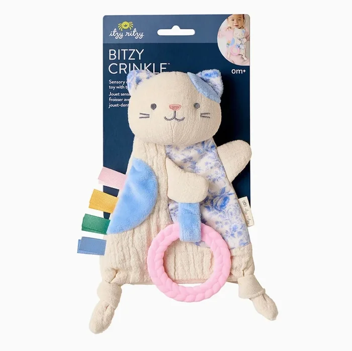 Itzy Ritzy – Bitzy Crinkle Sensory Toy with Teether (Kitty)