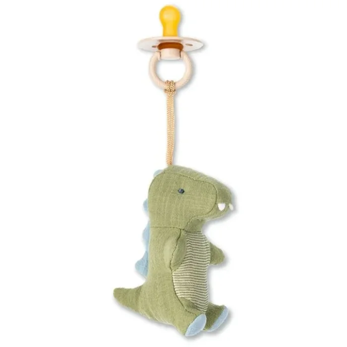 Itzy Ritzy Itzy Ritzy Bitzy Pal Natural Rubber Pacifier & Lovey | Dino