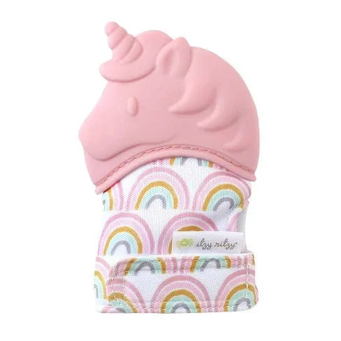 Itzy Ritzy Silicone Teething Mitt – Light Pink Unicorn