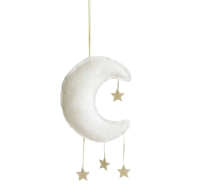 Ivory Linen Moon Mobile