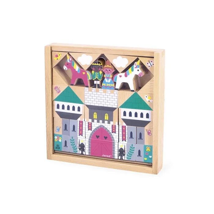 Janod Cross Roads | Enchanted Kingdom Wooden Blocks Set