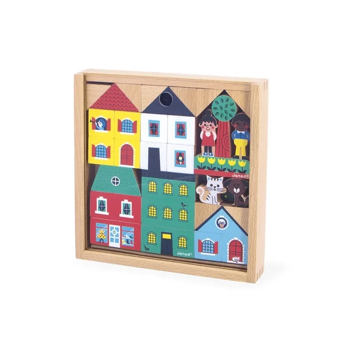 Janod Cross Roads Wooden Blocks Set | City Blocks