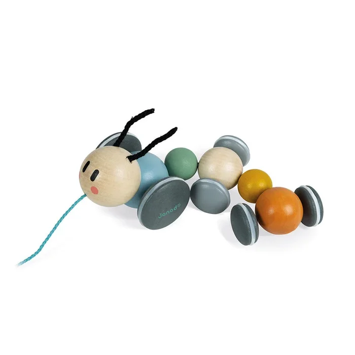 Janod Pull Toy Wooden Caterpillar