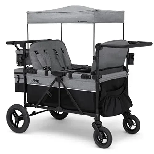Jeep Wrangler Deluxe 4 Seater Stroller Wagon – Gray