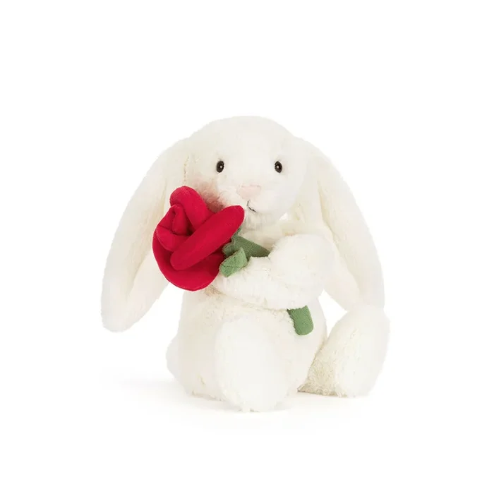 Jellycat Cream Bunny w/ Rose