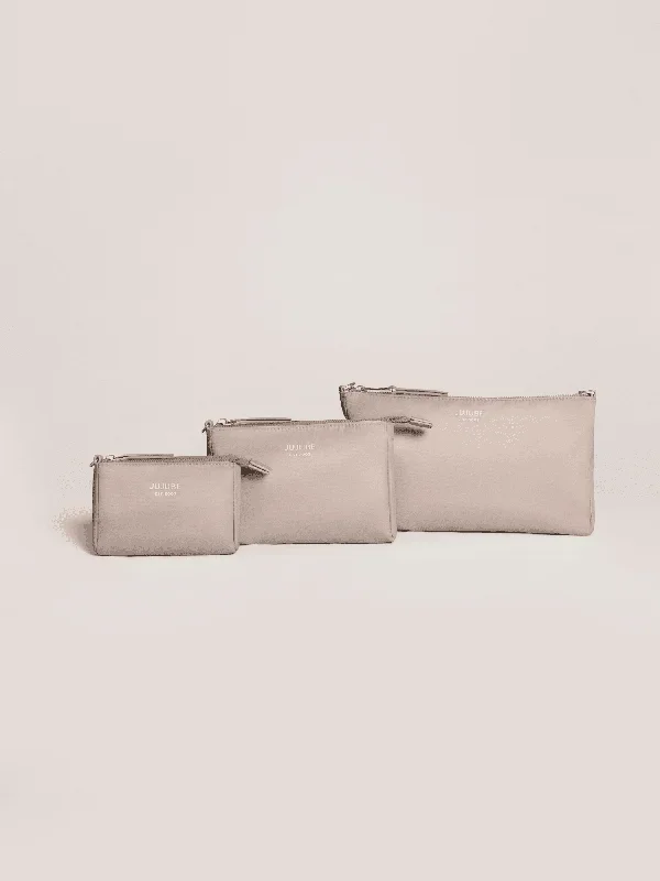 JuJuBe 3-Piece Pouch Clutch Purse Set – Taupe