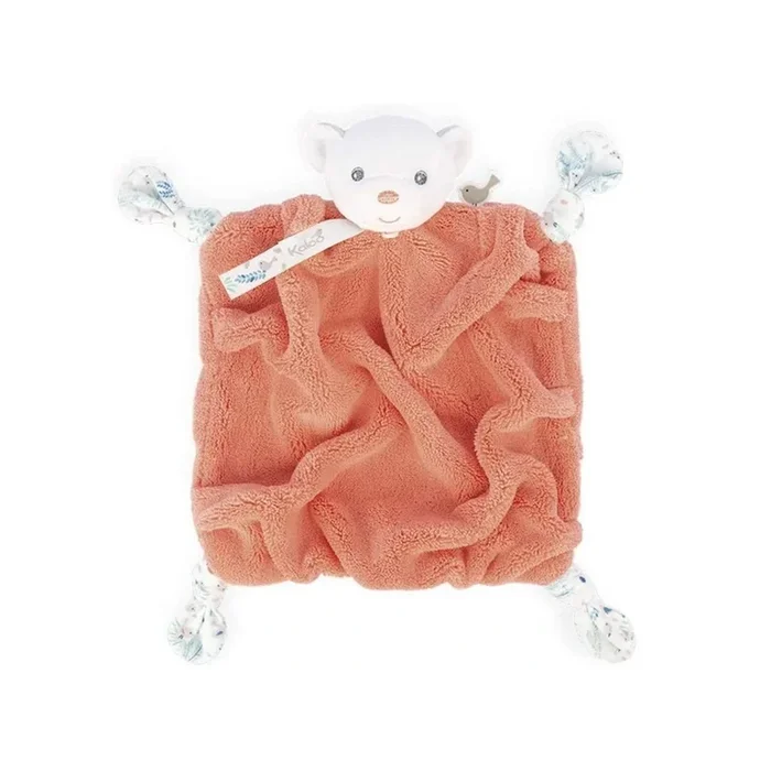 KALOO Plume Doudou Bear (20cm/7.9in) – Coral