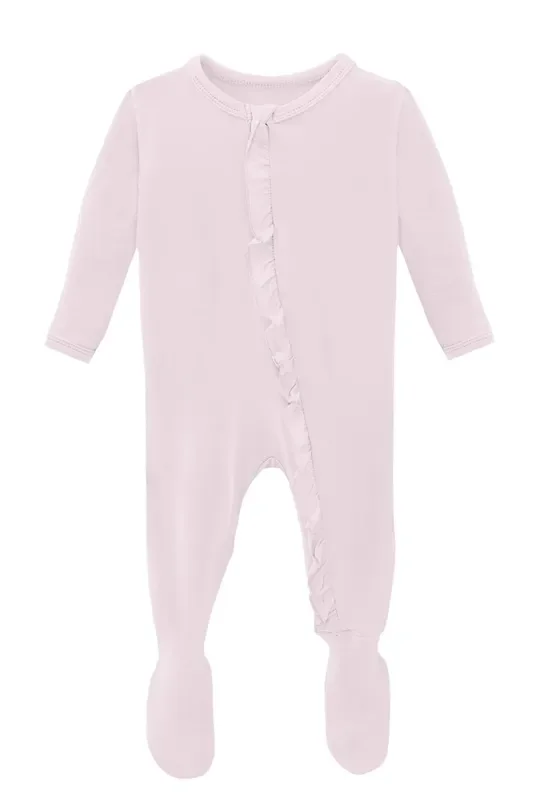 Kickee Pants | Ruffle Zip Footie | Shrinking Violet