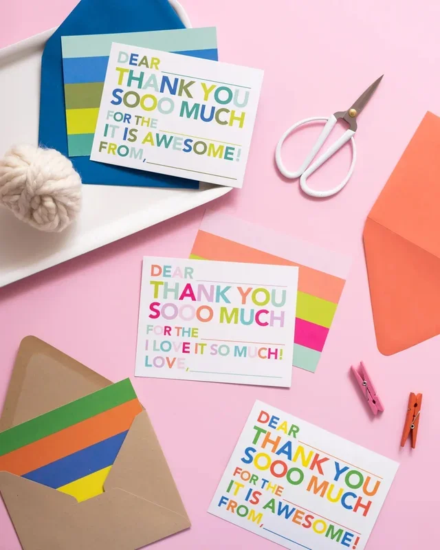 Kid’s Fill in Thank You Notes