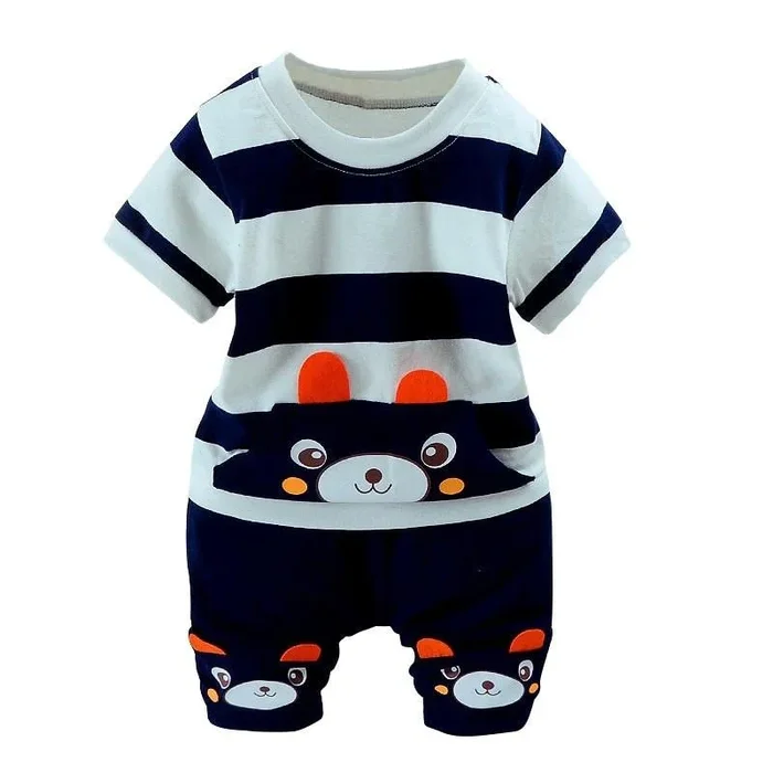 Kids Boys Girls Cartoon Suit Summer Clothes Sets Short Sleeve Tops Shorts 2 pcs Sets Children 0-36 Month Baby Costume