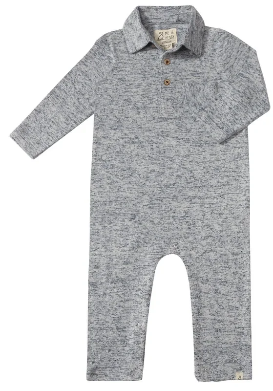 Kingston Polo Romper | Heathered Navy