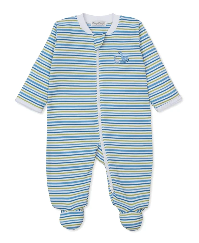 Kissy Kissy Dinosaur Stripe Zipper Footie