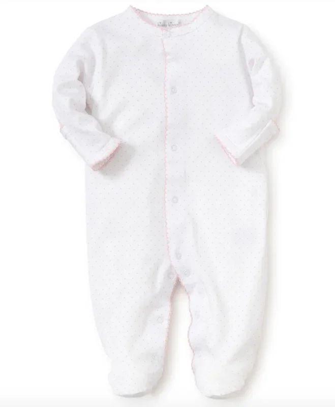 Kissy Kissy Printed Footie | Dots White/Pink