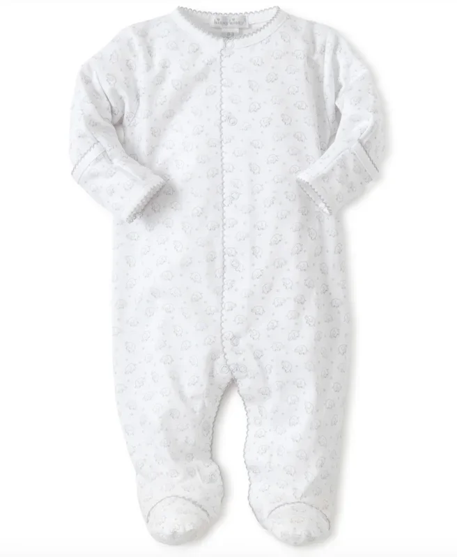 Kissy Kissy Printed Footie | Ele-fun Grey