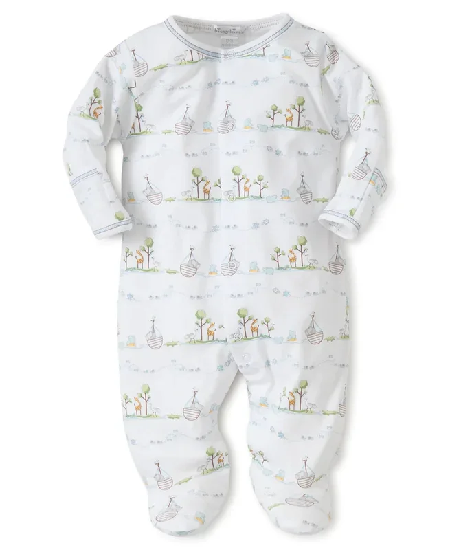 Kissy Kissy Printed Footie | Noah’s Ark Blue