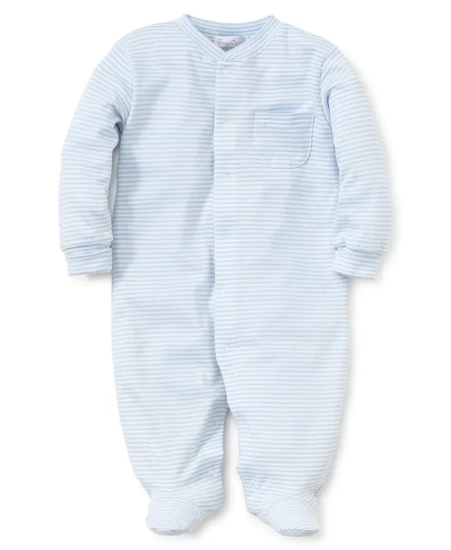 Kissy Kissy Printed Footie | Stripes Blue